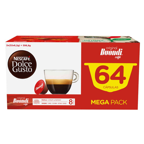 Nescafé Dolce Gusto,Cápsulas de Café Buondi Int 8,emb. 64 un