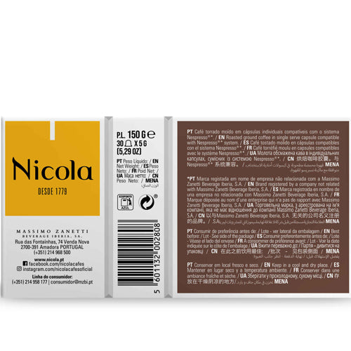 Nicola Cápsulas de Café Rossio Int 12