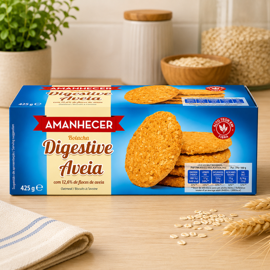 Amanhecer Digestive Oat Biscuits – Bolacha Digestive Aveia, 425g - FarmerHut