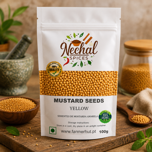 Yellow Mustard Seeds 100g – Premium Quality,Mostarda em Grão Frasco MARGÃO,ਪੀਲੀ ਸਰ੍ਹੋਂ ਦੇ ਬੀਜ - FarmerHut