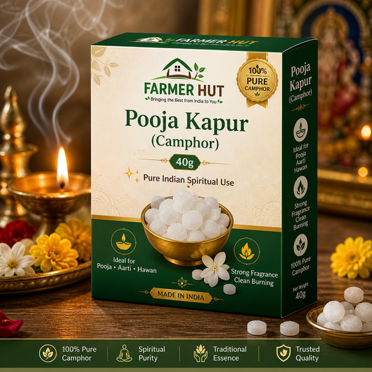 Pooja Farmer Hut Kapur (Camphor) 40g – Pure Indian Spiritual Use