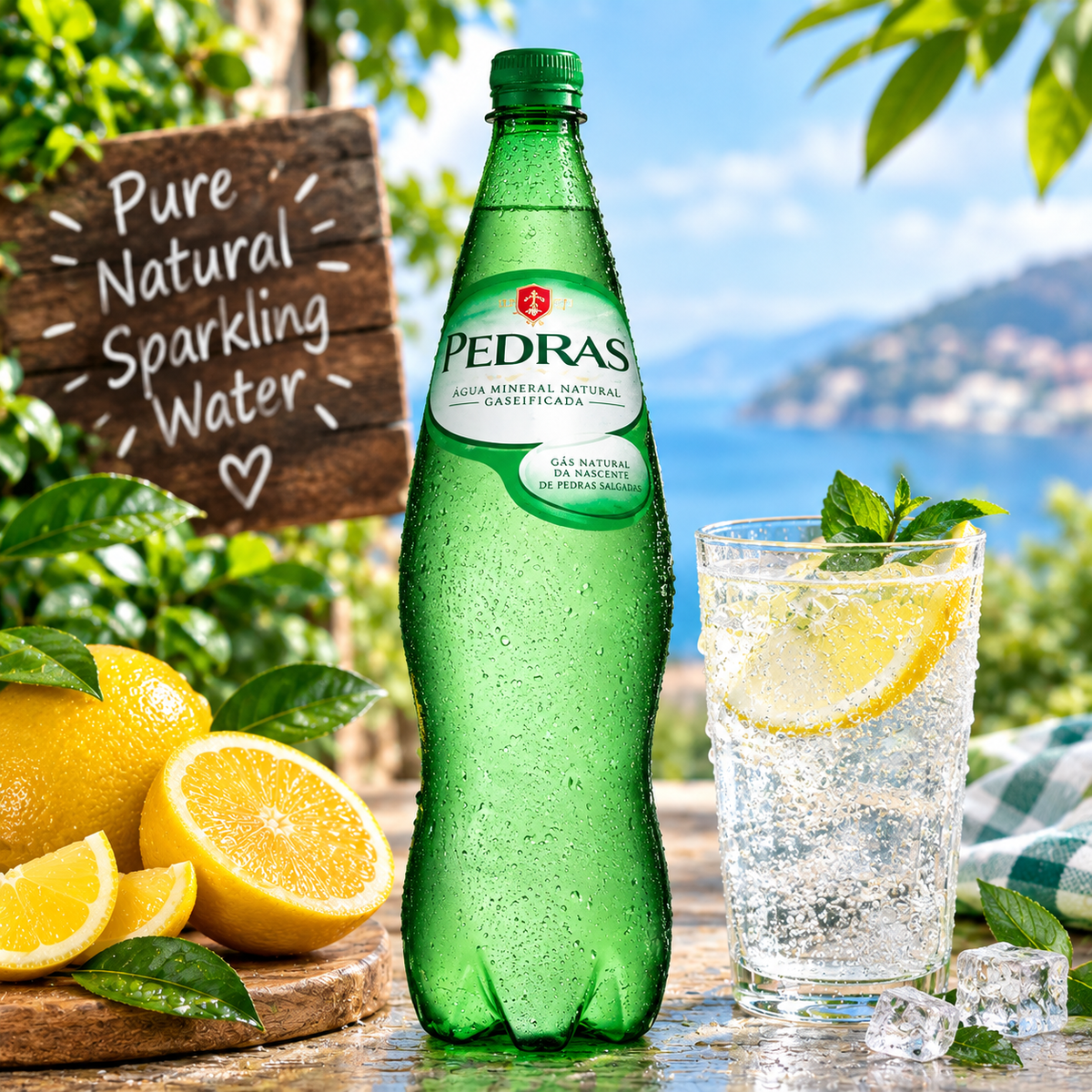 Pedras Salgadas Sparkling Mineral Water 1L | Água Mineral com Gás Pedras Salgadas 1L Agua Mineral con Gas Pedras Salgadas 1L