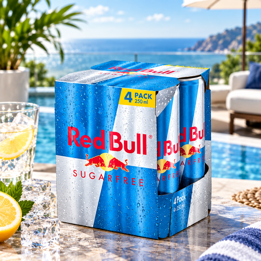 Red Bull Sugar-Free Carbonated Energy Drink 4 x 250ml | Bebida Energética Gaseificada sem Açúcar Red Bull 4 x 250ml | Bebida Energética Gaseosa Sin Azúcar Red Bull 4 x 250ml