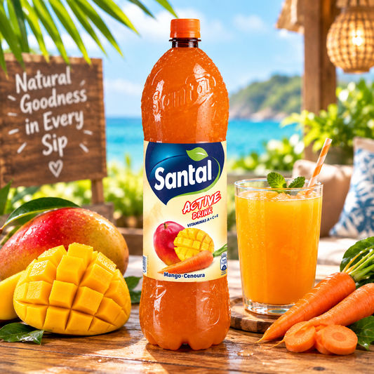 Santal Active Mango and Carrot Still Drink 1.5L | Santal Active Bebida Sem Gás de Manga e Cenoura 1,5L | Santal Active Bebida Sin Gas de Mango y Zanahoria 1,5L