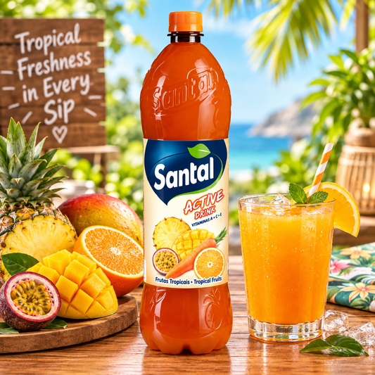 Santal Active Carrot and Tropical Fruits Still Drink 1.5L | Santal Active Bebida Sem Gás de Cenoura e Frutos Tropicais 1,5L | Santal Active Bebida Sin Gas de Zanahoria y Frutas Tropicales 1,5L