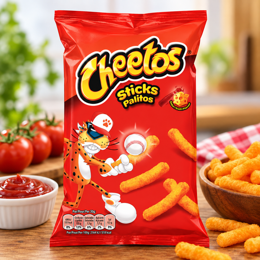 Cheetos Ketchup-Flavoured Corn Sticks – Snacks de Milho Sabor Ketchup – Palitos de Maíz Sabor Ketchup