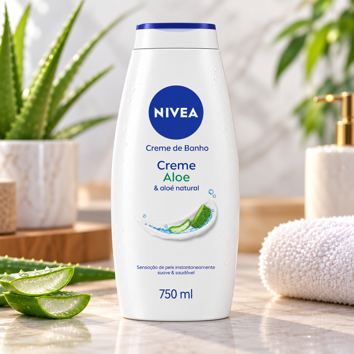 NIVEA Creme Aloe Shower Cream 750 ml – Creme de Banho NIVEA Creme Aloe 750 ml – Crema de Ducha NIVEA Creme Aloe 750 ml