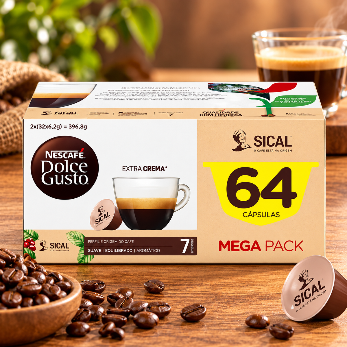 Nescafé Dolce Gusto Sical Coffee Capsules Intensity 7, 64 Capsules | Cápsulas de Café Sical Nescafé Dolce Gusto Intensidade 7, 64 Cápsulas | Cápsulas de Café Sical Nescafé Dolce Gusto Intensidad 7, 64 Cápsulas