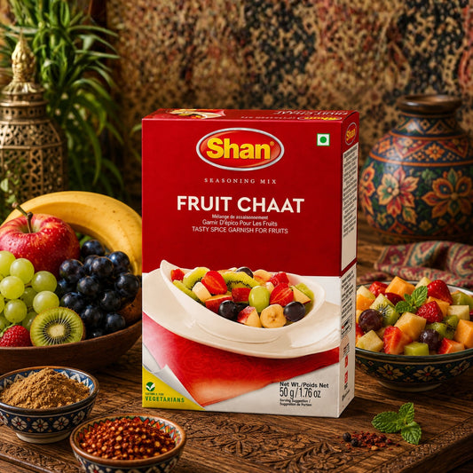 Shan Fruit Chaat Masala – Tangy & Spicy Fruit Seasoning Mix for Fresh Fruit Chaat - FarmerHut