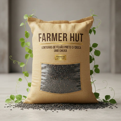 Urid Chilka – Lentilhas de Feijão Preto com Casca 25 KG | Farmer Hut
