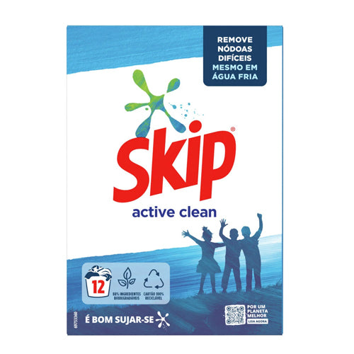 Detergente Roupa Máquina Skip Pó Active Clean 12 Doses