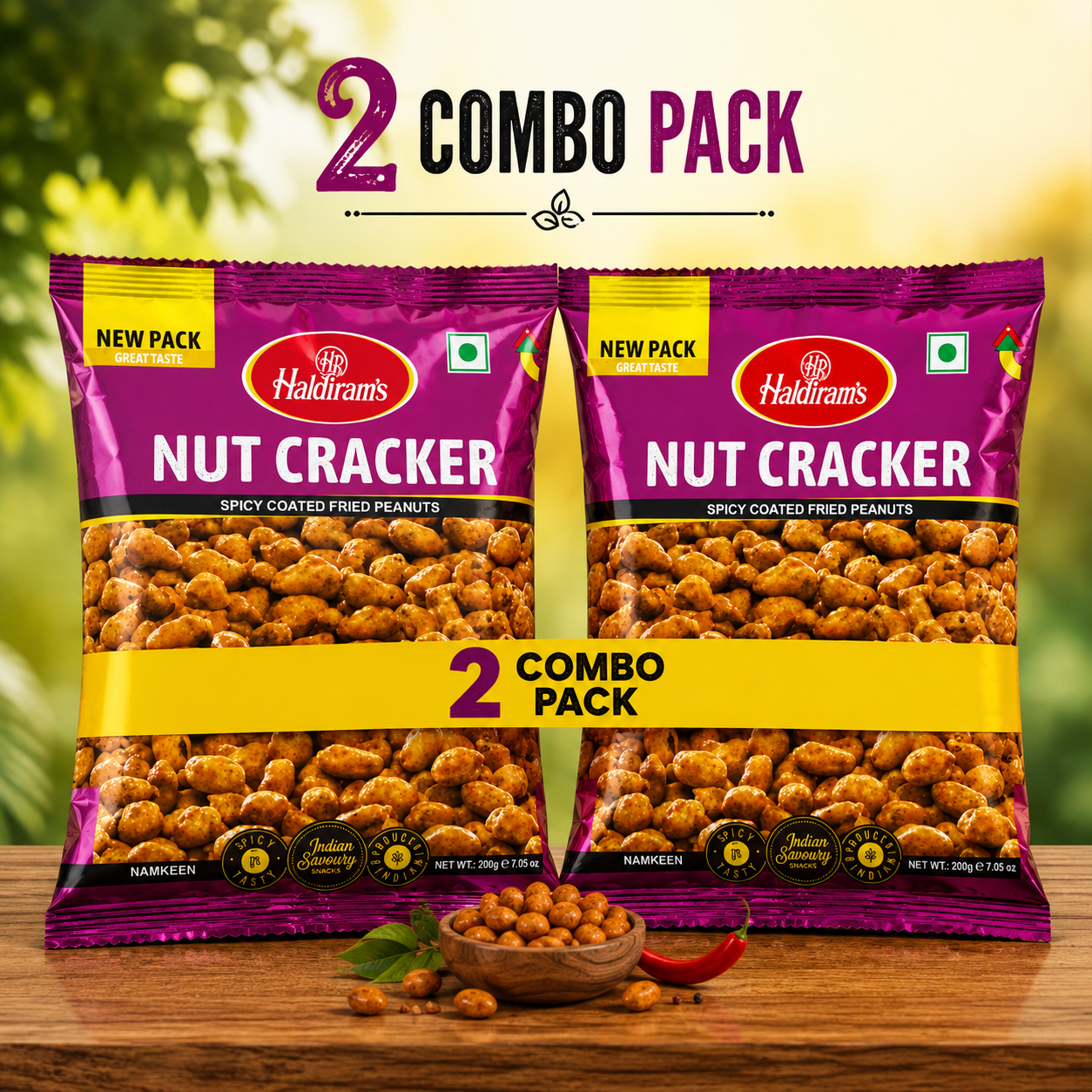 Haldiram’s Nut Cracker – 2 Combo Pack | Spicy Coated Fried Peanuts 🌶️🥜