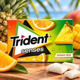 Trident Senses Sugar Free Tropical Mix Chewing Gum – Trident Senses Sem Açúcar Pastilha Elástica Tropical Mix – Chicle Trident Senses Sin Azúcar Tropical Mix