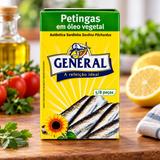General Petingas Sardines in Vegetable Oil 90g | Sardinhas em Óleo Vegetal 90g