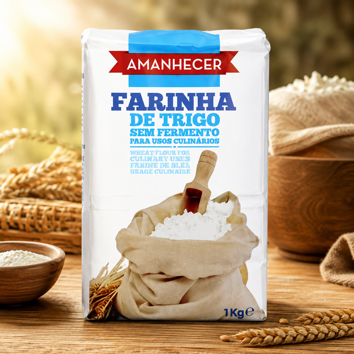 Amanhecer Wheat Flour – Farinha de Trigo Sem Fermento, 1kg - FarmerHut