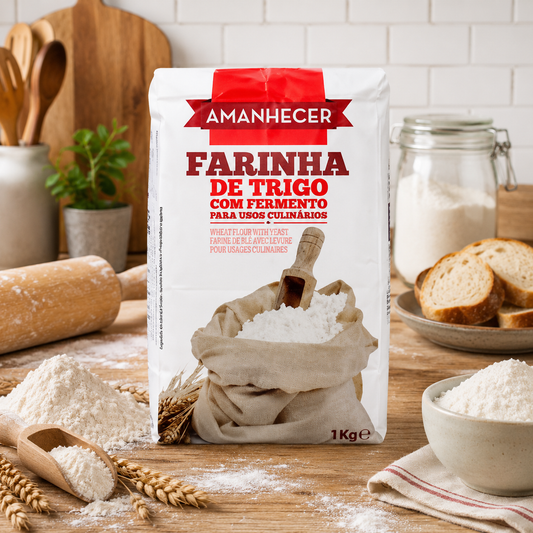 Amanhecer Wheat Flour with Baking Powder – Farinha de Trigo com Fermento, 1kg - FarmerHut