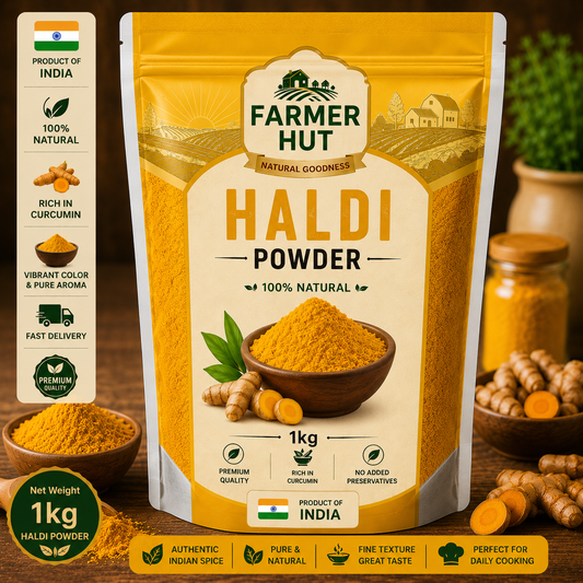 Haldi Powder – Pure & Natural –  Turmeric  Powder Farmer Hut - FarmerHut