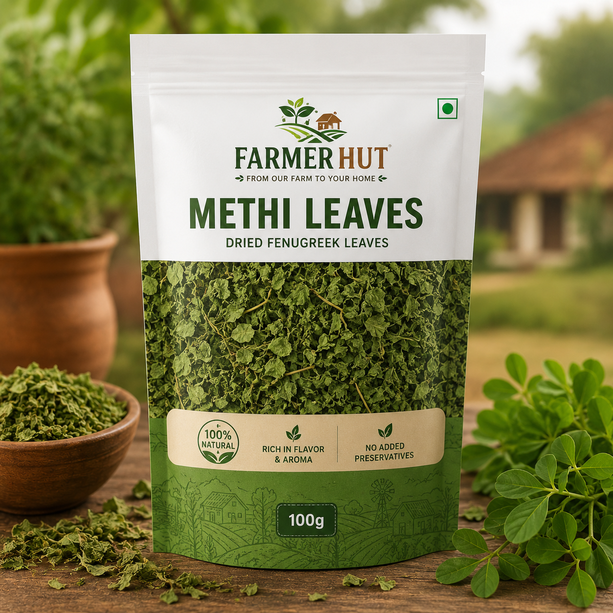 Farmer Hut Methi Leaves 100g - FarmerHut