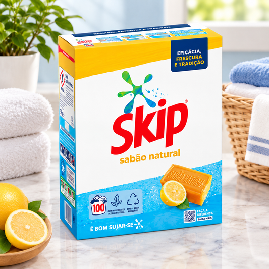 Skip Natural Powder Laundry Detergent for Washing Machine – 100 Doses | Skip Detergente Natural em Pó para Máquina de Lavar Roupa – 100 Doses | Skip Detergente Natural en Polvo para Lavadora – 100 Dosis
