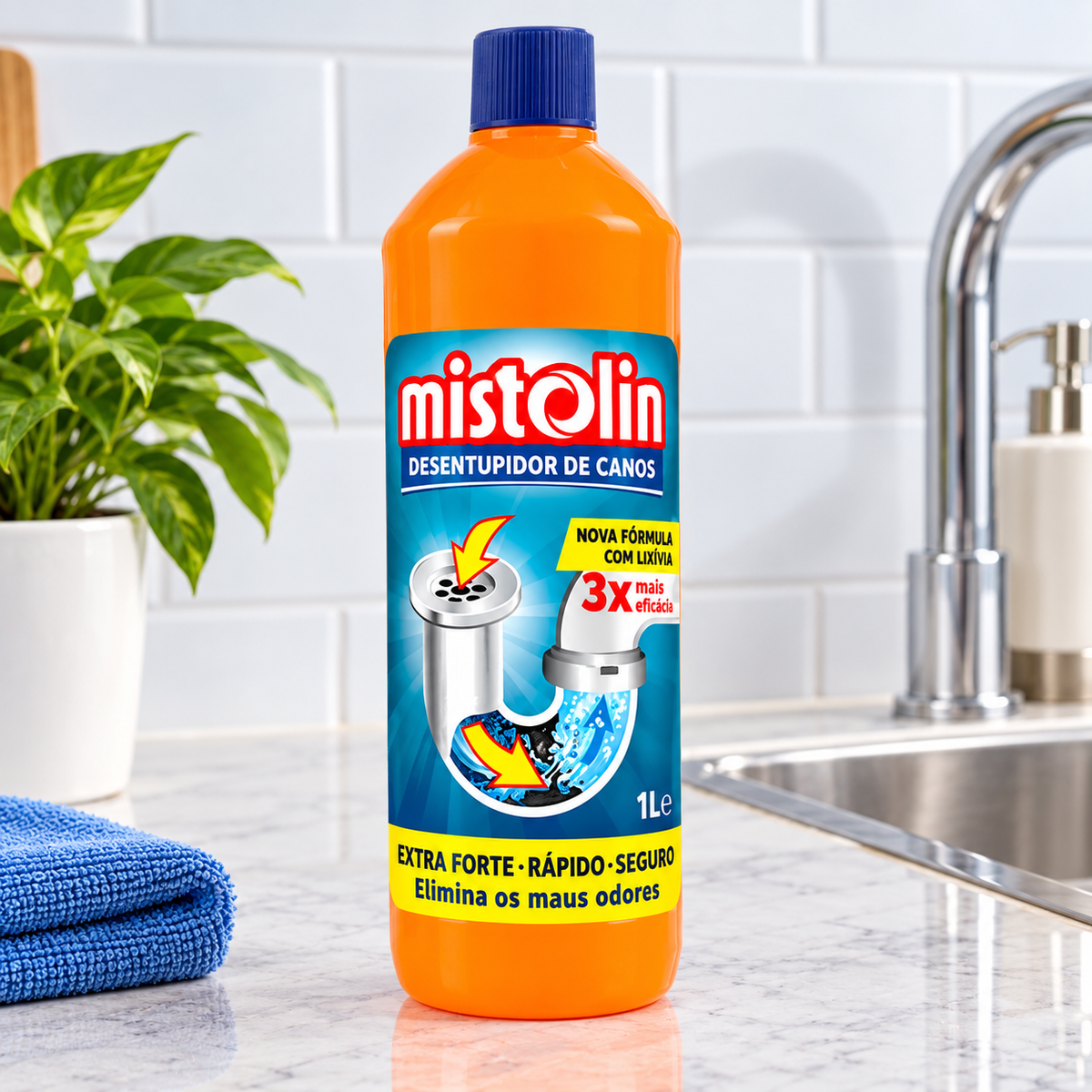 Mistolin Drain Unclogger – 1 Liter | Mistolin Desentupidor de Canos – 1 Litro | Mistolin Desatascador de Tuberías – 1 Litro