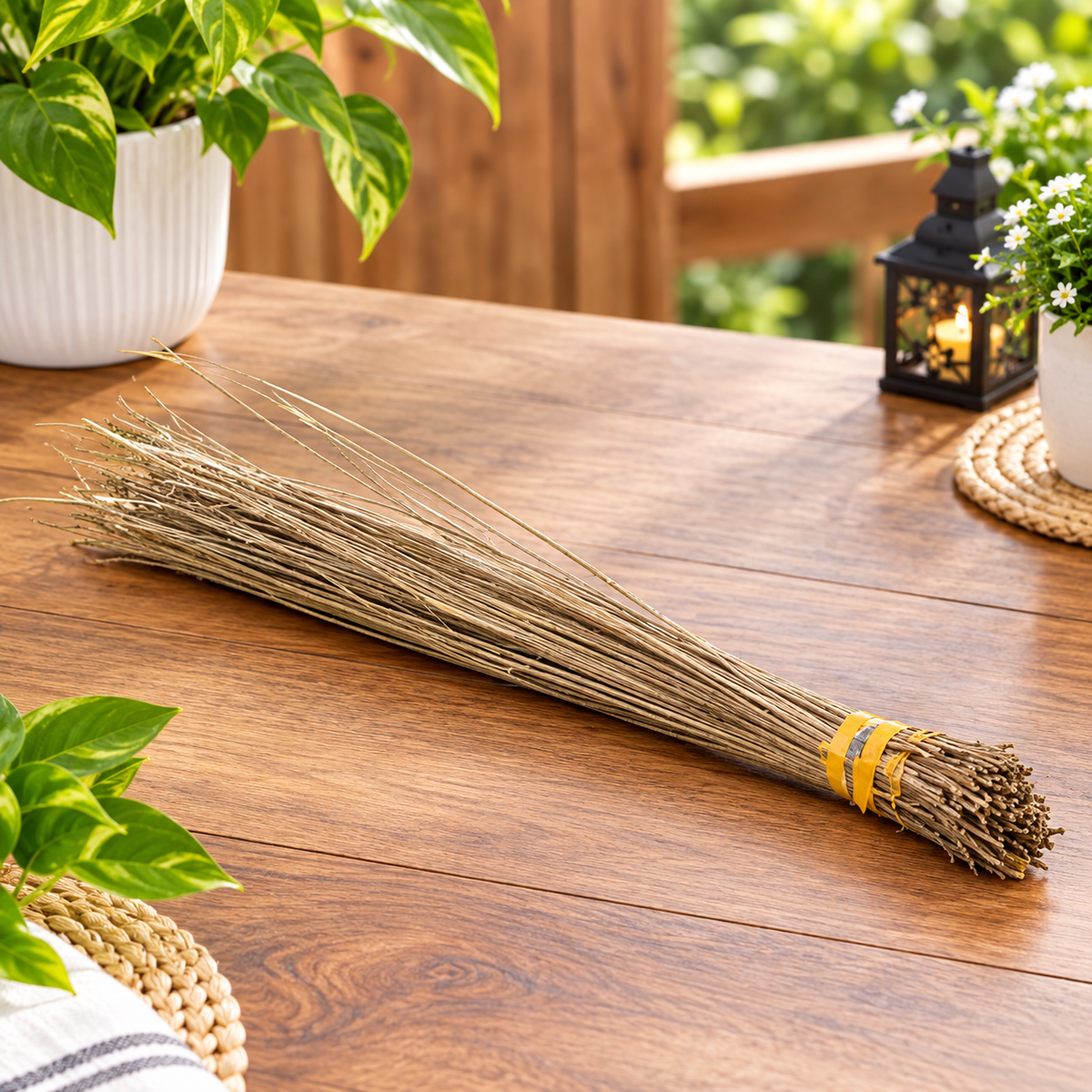 Indian Broom / Zadu / Sawarano Hard – 1 Pc | Vassoura Indiana / Zadu / Sawarano Rija – 1 Unidade | Escoba India / Zadu / Sawarano Dura – 1 Unidad
