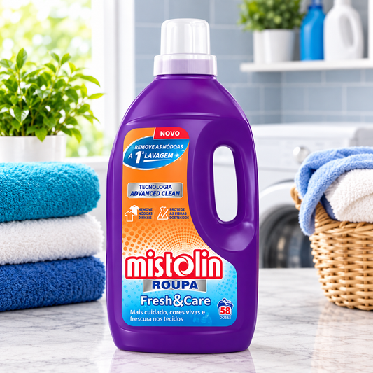 Mistolin Fresh&Care Liquid Laundry Detergent – 58 Doses | Mistolin Detergente Líquido para Máquina de Lavar Roupa Fresh&Care – 58 Doses | Mistolin Detergente Líquido para Lavadora Fresh&Care – 58 Dosis