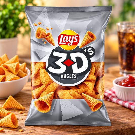 Lay’s 3D’s Cones Corn Snacks – Snacks de Milho 3D’s Cones – Snacks de Maíz 3D’s Cones