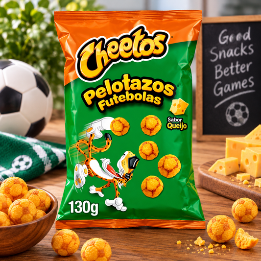 Cheetos Futebolas Cheese Snacks 130g | Snacks de Milho Sabor Queijo | Aperitivos de Maíz Sabor Queso