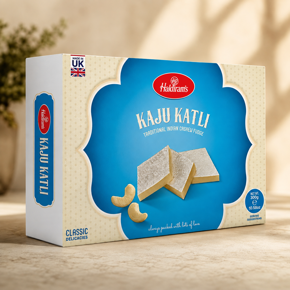 Haldiram’s Kaju Katli – Traditional Indian Cashew Fudge, 300g