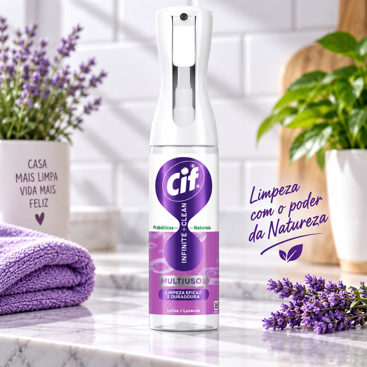 Cif Infinite+Clean Multiusos Lírios + Lavanda – Limpeza Eficaz e Duradoura
