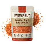 Masoor Dal (Red Lentils) – 1 kg | Premium Quality | Farmer Hut