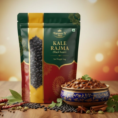 Kale Rajma (Black Beans) 2kg | Feijão Preto Seco |  Farmer Hut