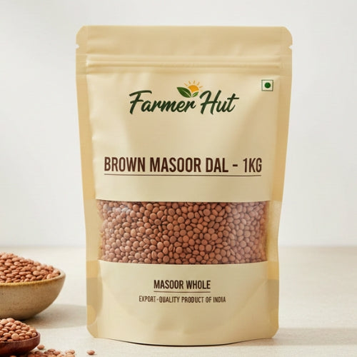 Brown Masoor Dal 1kg – Pure & Natural | Farmer Hut