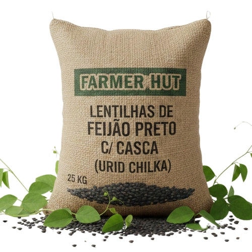 Urid Chilka – Lentilhas de Feijão Preto com Casca 25 KG | Farmer Hut