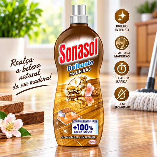 Sonasol Brilhante Madeiras – +100% Brilho Intenso para Pavimentos de Madeira